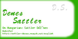 denes sattler business card